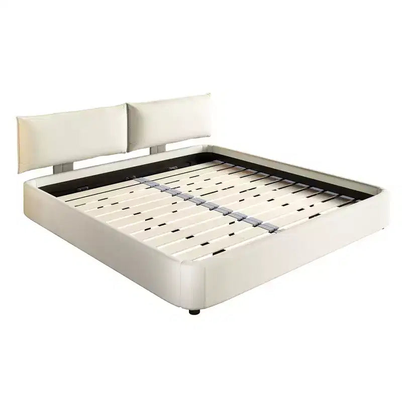 Cadre de lit King Size Cloud Whisen, lit rembourré en chenille avec tête de lit mobile surdimensionnée et rembourrée, coin rond