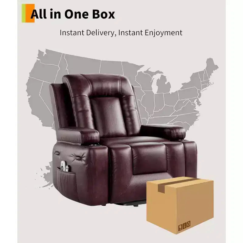 Fauteuil inclinable électrique grand format, fauteuil de cinéma maison avec soutien lombaire, dossier et repose-jambes réglables, fauteuil inclinable électrique pour personnes âgées pour le salon