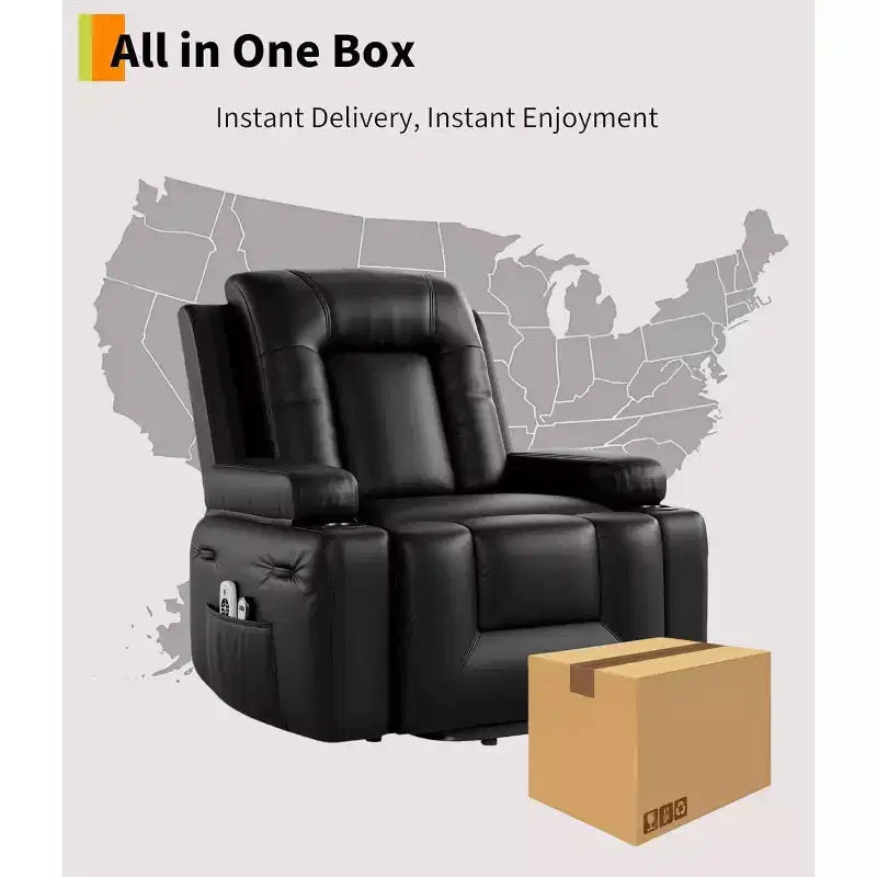 Fauteuil inclinable électrique grand format, fauteuil de cinéma maison avec soutien lombaire, dossier et repose-jambes réglables, fauteuil inclinable électrique pour personnes âgées pour le salon