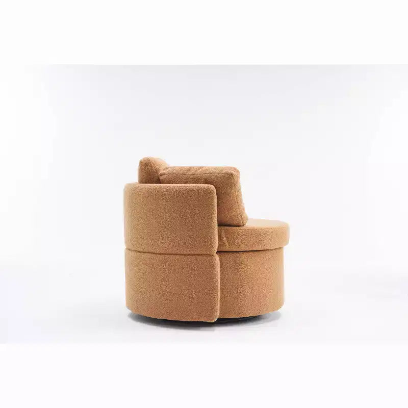 Chaise pivotante MAYEERTY en tissu Teddy avec rangement, coussin de dossier, salon, kaki