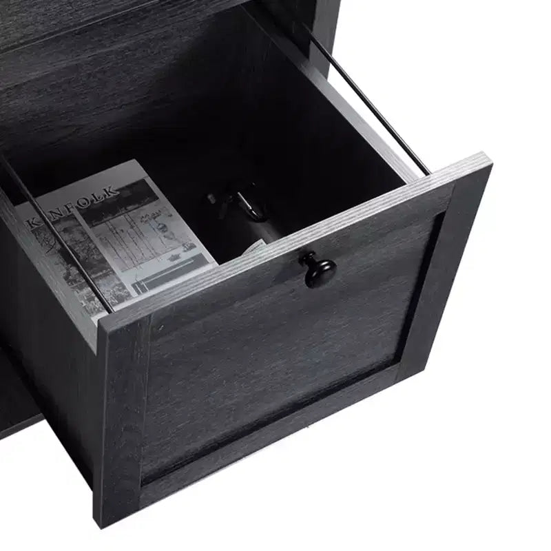 Bureau en L de 60 pouces avec station de charge et tiroir-classeur, bureau d'ordinateur moderne en bois, mobilier de bureau de jeu pour la maison