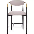 Covelle Arm Counter Stool (Set of 2) - BST6403A - Black Gold/Dove Grey - Safavieh