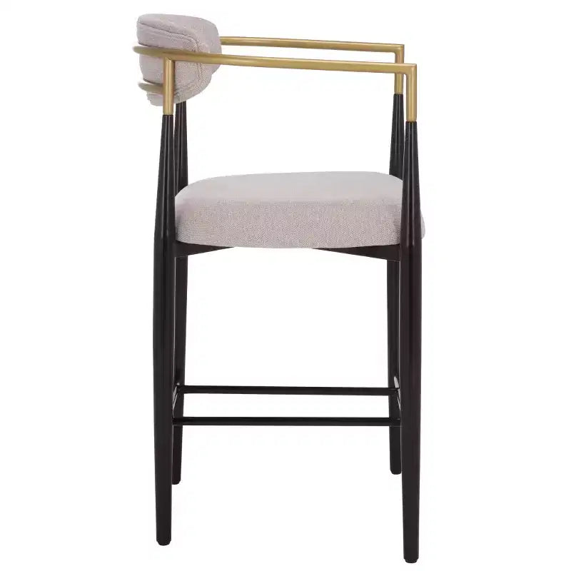 Tabouret de comptoir Covelle Arm (lot de 2) - BST6403A - Noir doré/Gris colombe - Safavieh