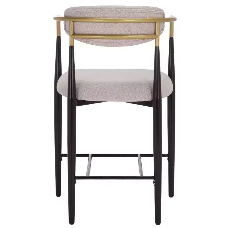 Tabouret de comptoir Covelle Arm (lot de 2) - BST6403A - Noir doré/Gris colombe - Safavieh