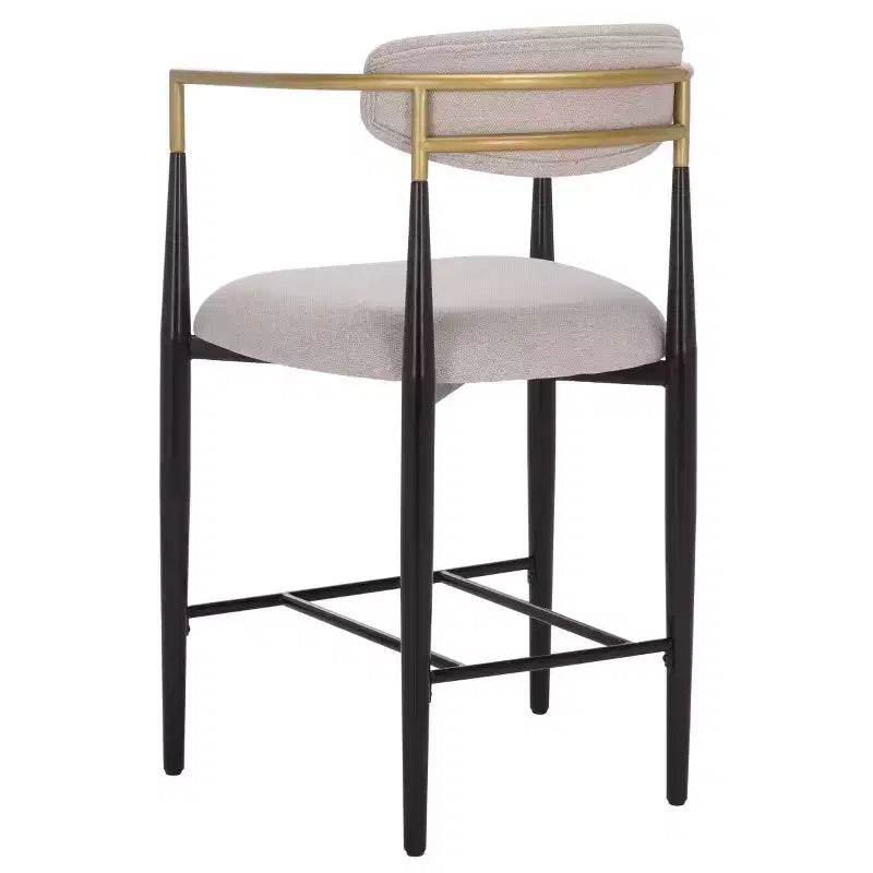 Tabouret de comptoir Covelle Arm (lot de 2) - BST6403A - Noir doré/Gris colombe - Safavieh