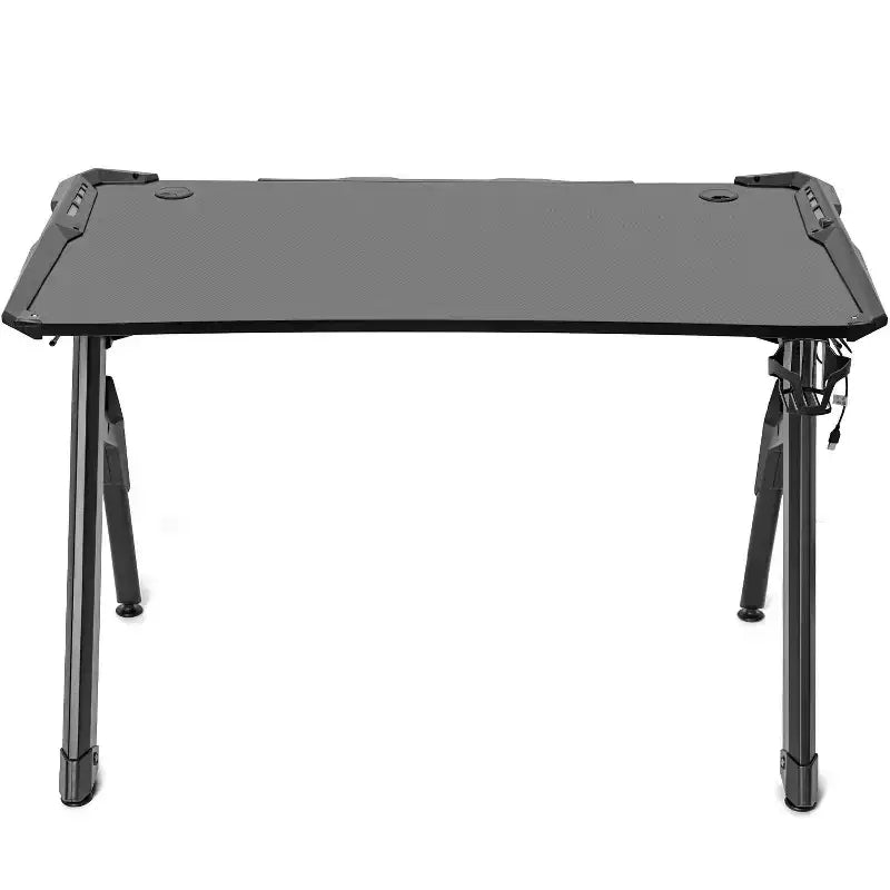 Bureau de jeu Deco Gear 47 LED, surface en fibre de carbone, gestion des câbles et crochet pour casque