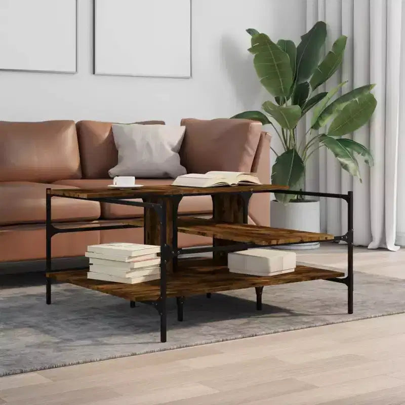 vidaXL Table basse d'appoint de rangement pour salon en bois d'ingénierie