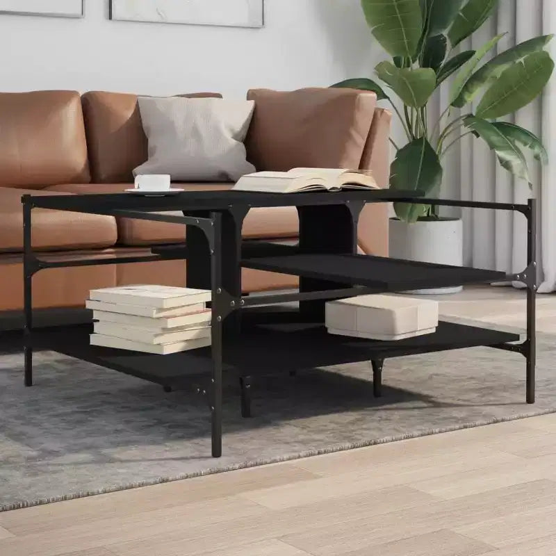 vidaXL Table basse d'appoint de rangement pour salon en bois d'ingénierie