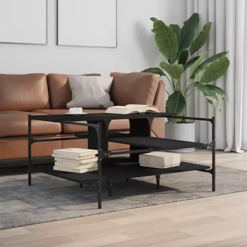 vidaXL Table basse d'appoint de rangement pour salon en bois d'ingénierie