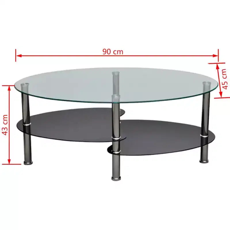 vidaXL Table Basse d'appoint en Verre et Métal pour Salon Blanc/Noir