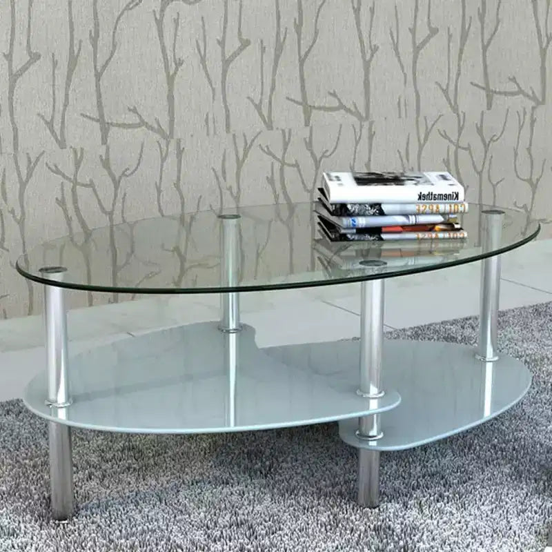 vidaXL Table Basse d'appoint en Verre et Métal pour Salon Blanc/Noir