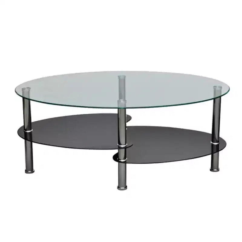 vidaXL Table Basse d'appoint en Verre et Métal pour Salon Blanc/Noir