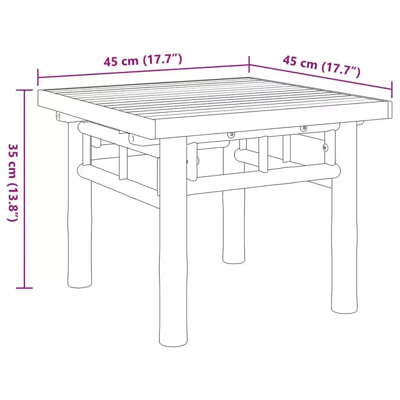 vidaXL Table Basse d'Appoint Salon Chambre Couloir Bureau Meuble Bambou - 43,3 x 21,7 x 13,8