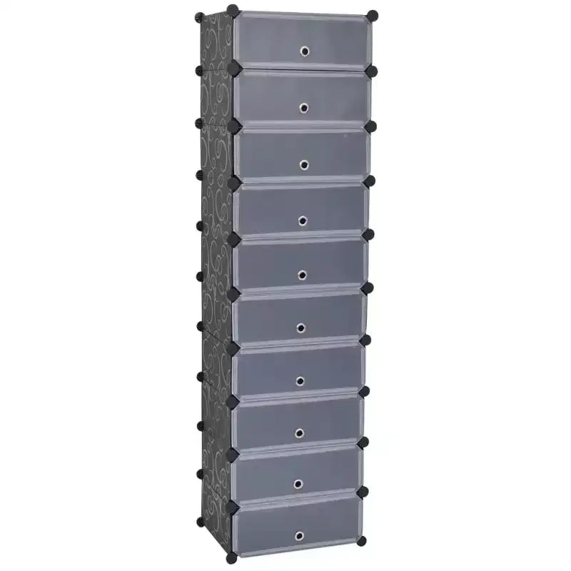 vidaXL Meuble à chaussures modulable blanc/noir étagère 10 compartiments