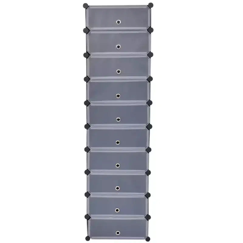 vidaXL Meuble à chaussures modulable blanc/noir étagère 10 compartiments