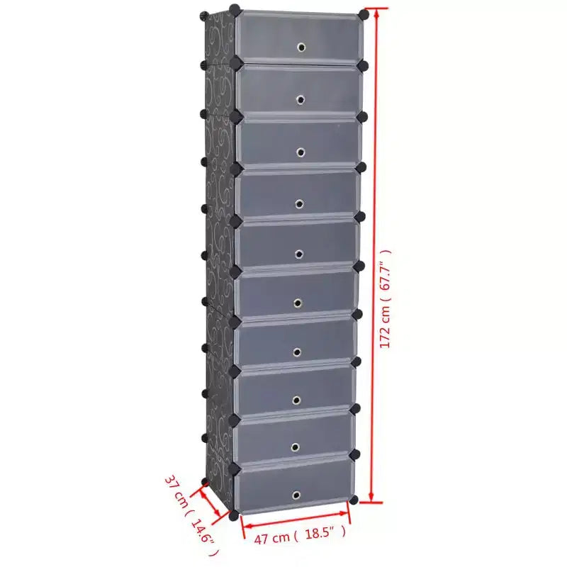 vidaXL Meuble à chaussures modulable blanc/noir étagère 10 compartiments