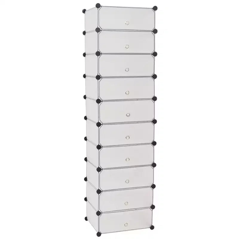 vidaXL Meuble à chaussures modulable blanc/noir étagère 10 compartiments