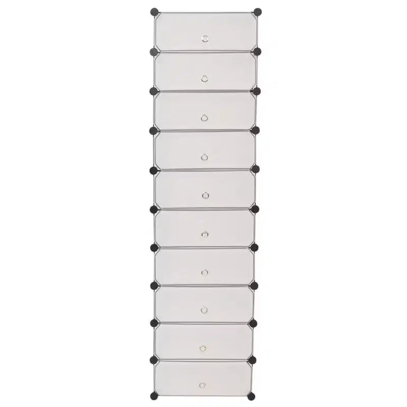 vidaXL Meuble à chaussures modulable blanc/noir étagère 10 compartiments