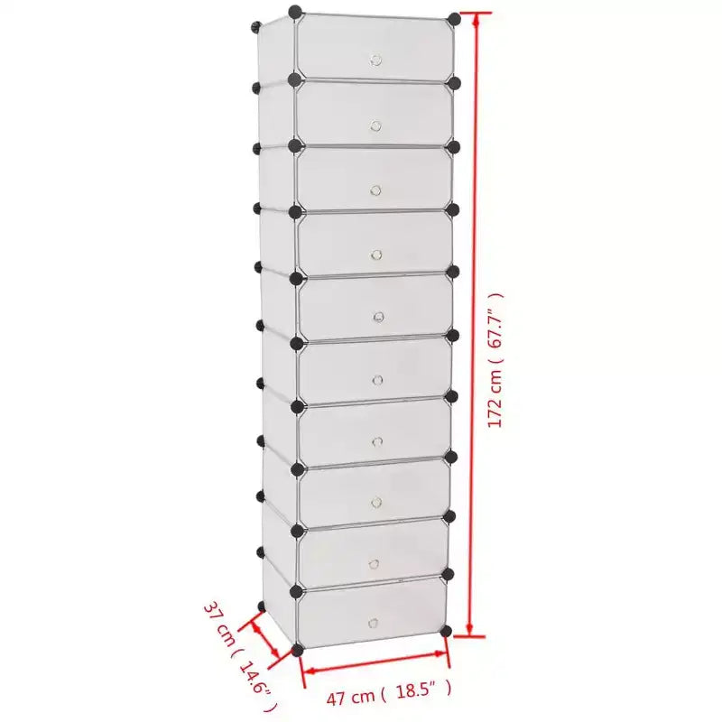 vidaXL Meuble à chaussures modulable blanc/noir étagère 10 compartiments