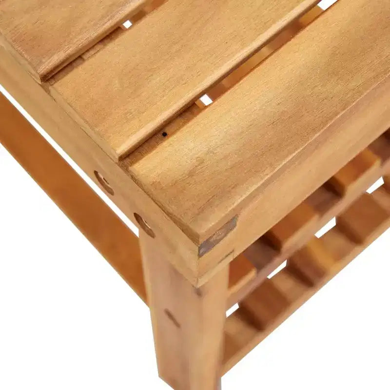 vidaXL Banc à Chaussures Meuble de Rangement Chaussures Support Étagère Bois d'Acacia Massif