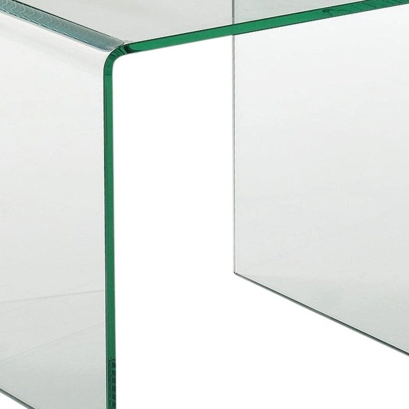 Table d'appoint ronde en verre trempé à bords arrondis de 21" (18" x 18" x 21")