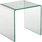 Table d'appoint ronde en verre trempé à bords arrondis de 21" (18" x 18" x 21")
