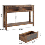 Console avec 2 tiroirs et étagère de rangement
