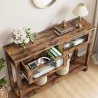 Console avec 2 tiroirs et étagère de rangement