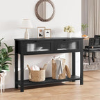 Console avec 2 tiroirs et étagère de rangement