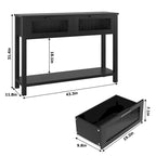 Console avec 2 tiroirs et étagère de rangement