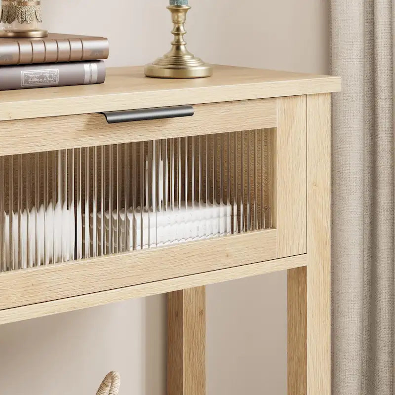 Console avec 2 tiroirs et étagère de rangement