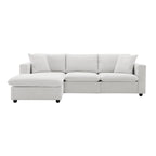 Canapé d'angle convertible en L avec pouf