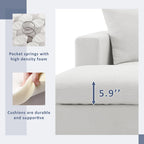 Canapé d'angle convertible en L avec pouf