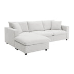 Canapé d'angle convertible en L avec pouf