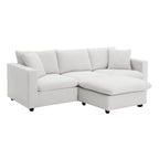 Canapé d'angle convertible en L avec pouf