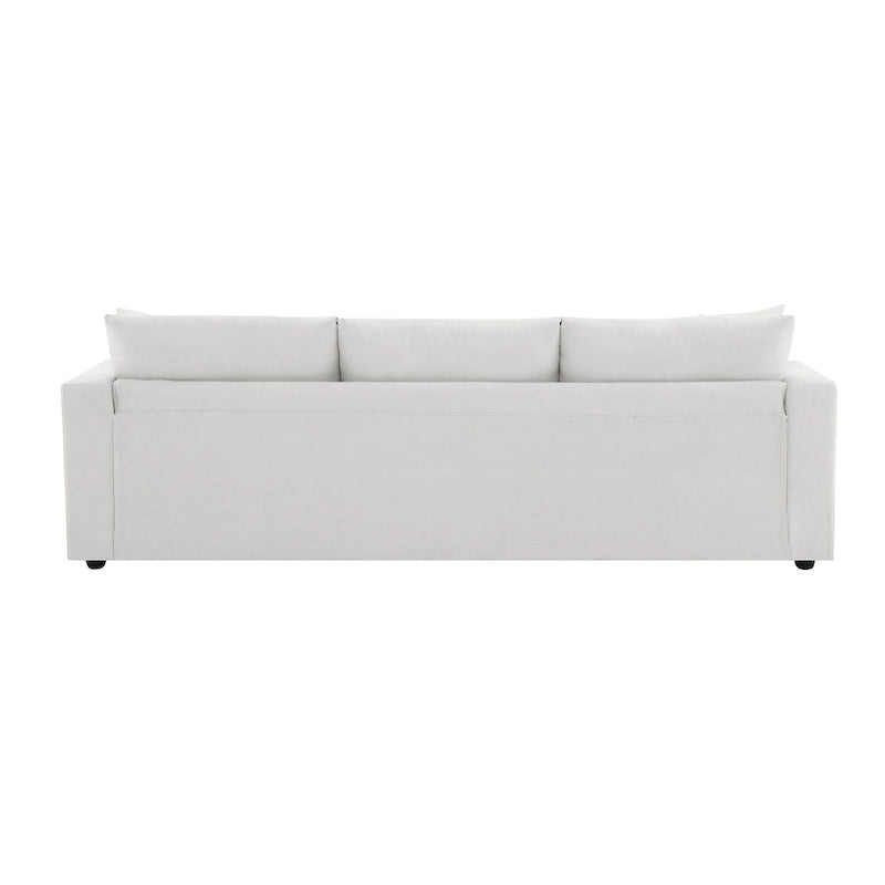 Canapé d'angle convertible en L avec pouf