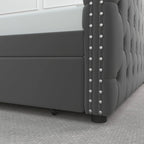 Lit de repos en velours pleine grandeur avec lit gigogne – Gris
