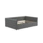 Lit de repos en velours pleine grandeur avec lit gigogne – Gris