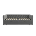 Lit de repos en velours pleine grandeur avec lit gigogne – Gris