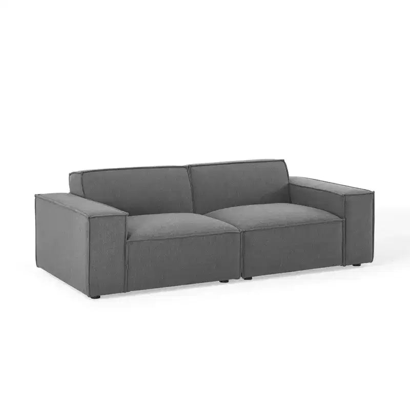 Modway Canapé d'angle réversible 2 places Restore anthracite : Canapé modulaire contemporain, revêtement en polyester, cadre en bois