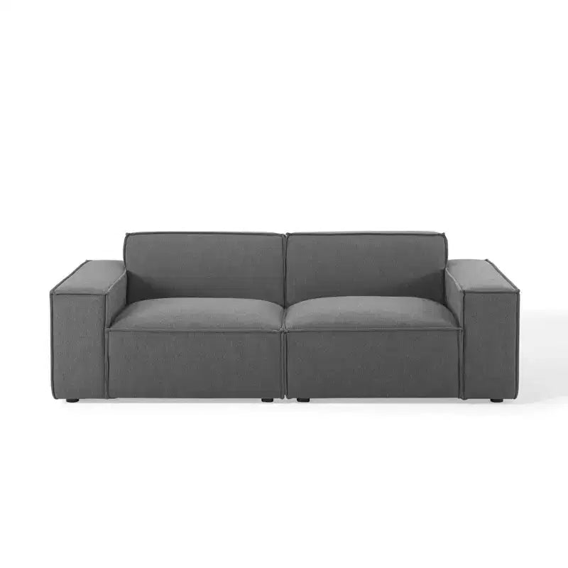 Modway Canapé d'angle réversible 2 places Restore anthracite : Canapé modulaire contemporain, revêtement en polyester, cadre en bois