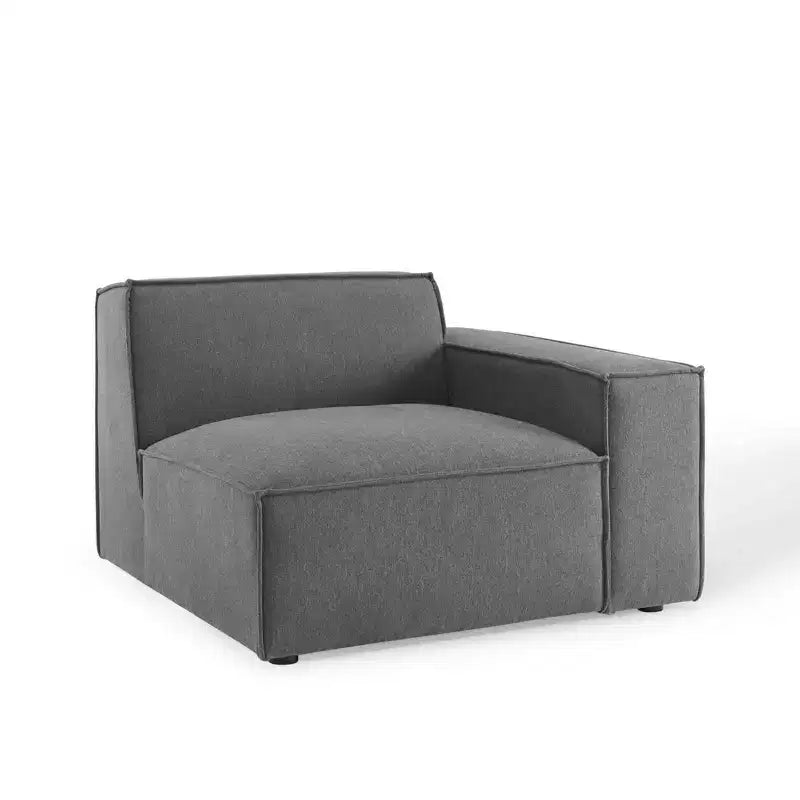 Modway Canapé d'angle réversible 2 places Restore anthracite : Canapé modulaire contemporain, revêtement en polyester, cadre en bois