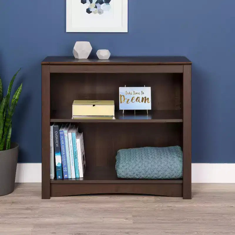 Étagère 2 tablettes 29 po expresso – Prepac : Tablettes réglables, fini laminé, composite de bois, capacité de 40 lb