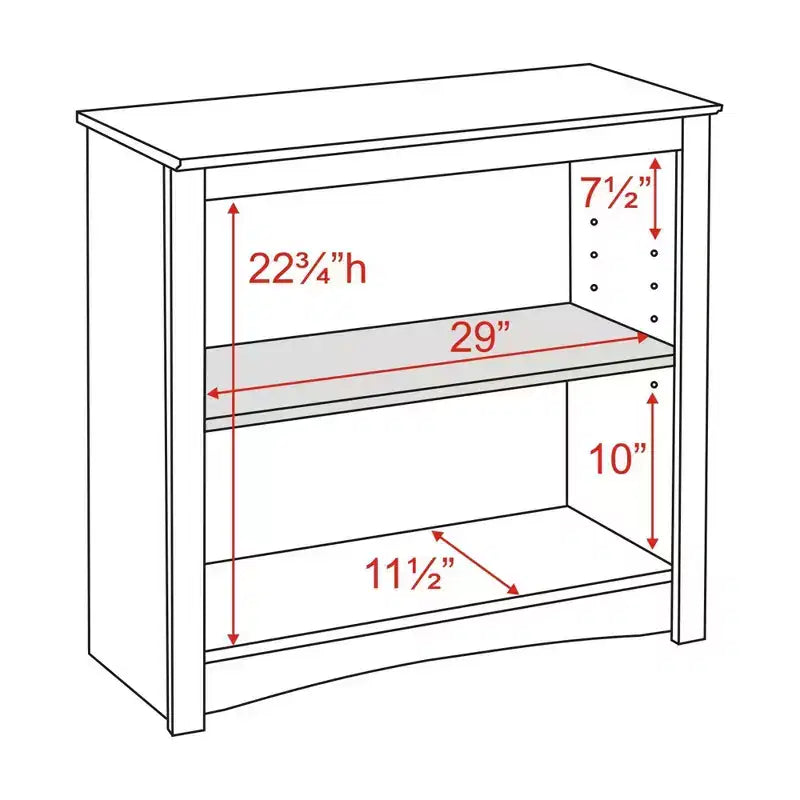 Étagère 2 tablettes 29 po expresso – Prepac : Tablettes réglables, fini laminé, composite de bois, capacité de 40 lb