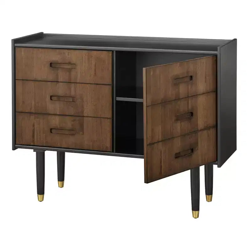 angelo:HOME Randy Buffet décoratif moderne Mid-Century Noir/Noyer