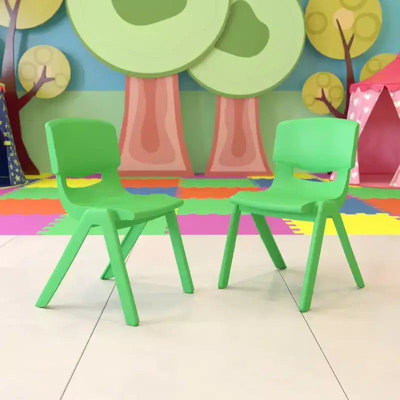 Lot de 2 chaises d'écolier empilables en plastique Flash Furniture, hauteur d'assise 39,5 cm