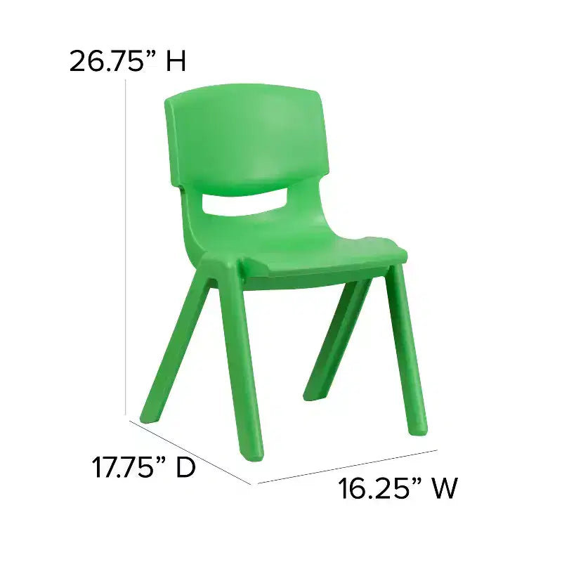 Lot de 2 chaises d'écolier empilables en plastique Flash Furniture, hauteur d'assise 39,5 cm