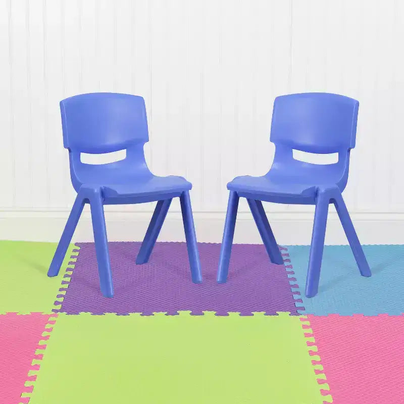 Lot de 2 chaises d'écolier empilables en plastique Flash Furniture, hauteur d'assise 39,5 cm