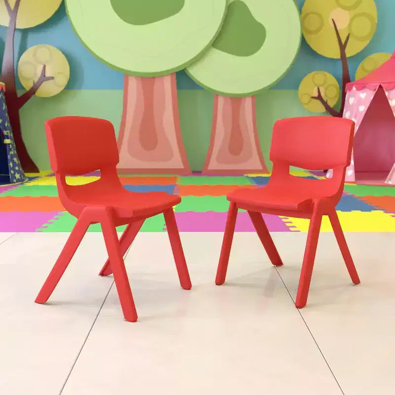 Lot de 2 chaises d'écolier empilables en plastique Flash Furniture, hauteur d'assise 39,5 cm