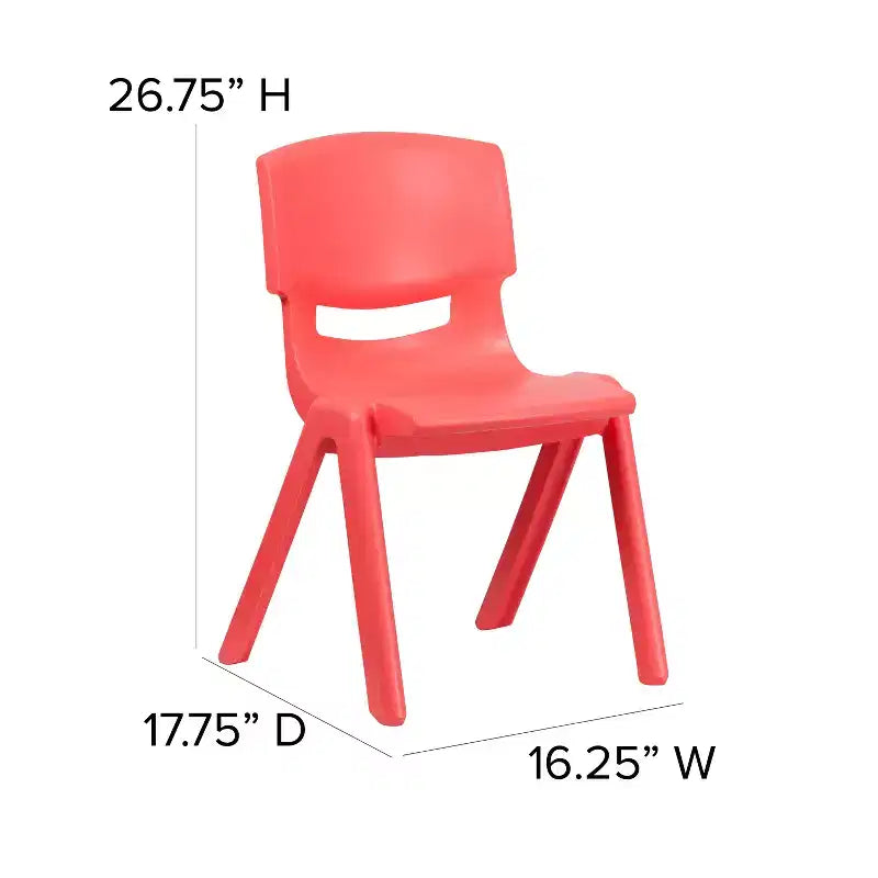 Lot de 2 chaises d'écolier empilables en plastique Flash Furniture, hauteur d'assise 39,5 cm